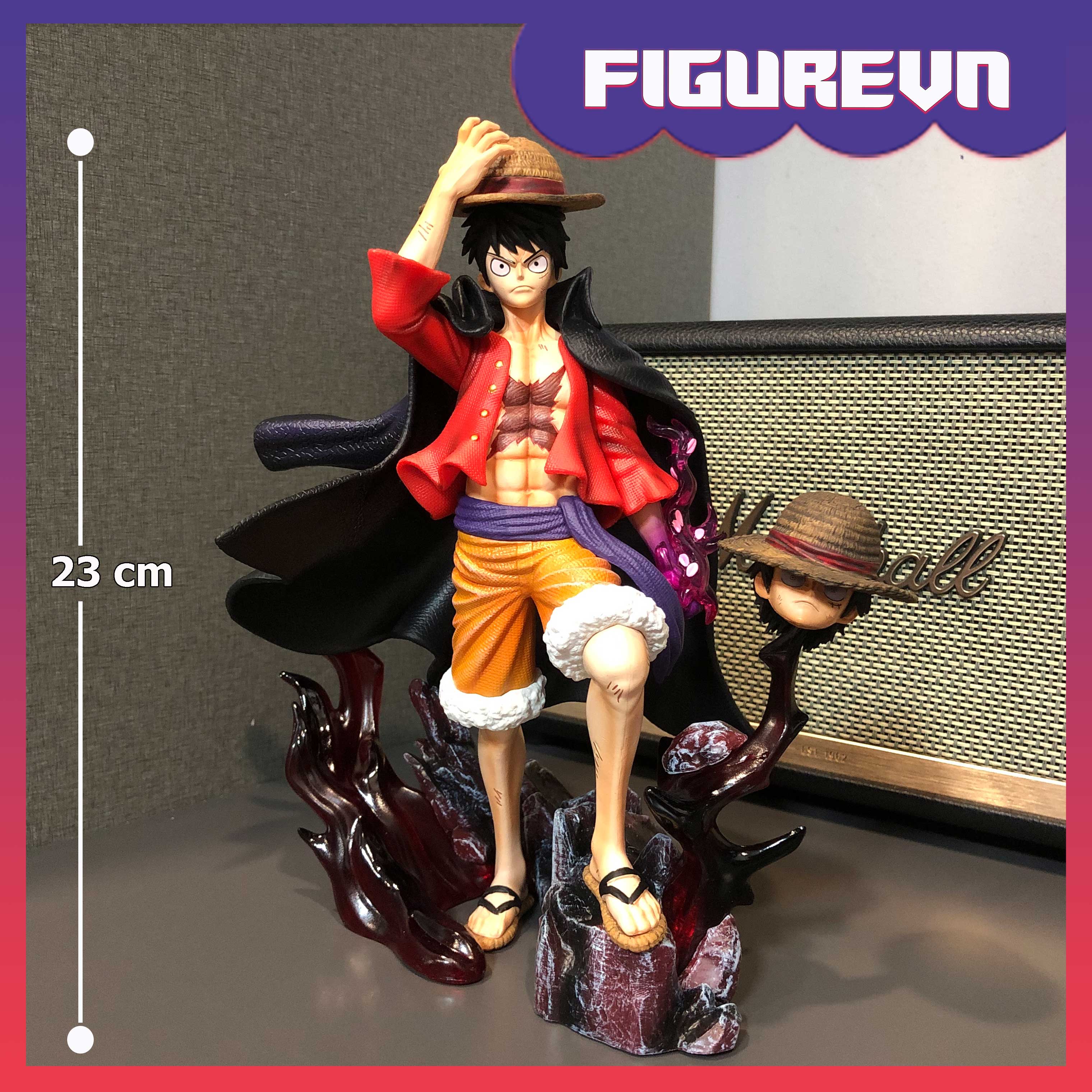 Mô hình Luffy tứ hoàng siêu ngầu bản Cao Cấp 2 đầu 23 cm - One Piece