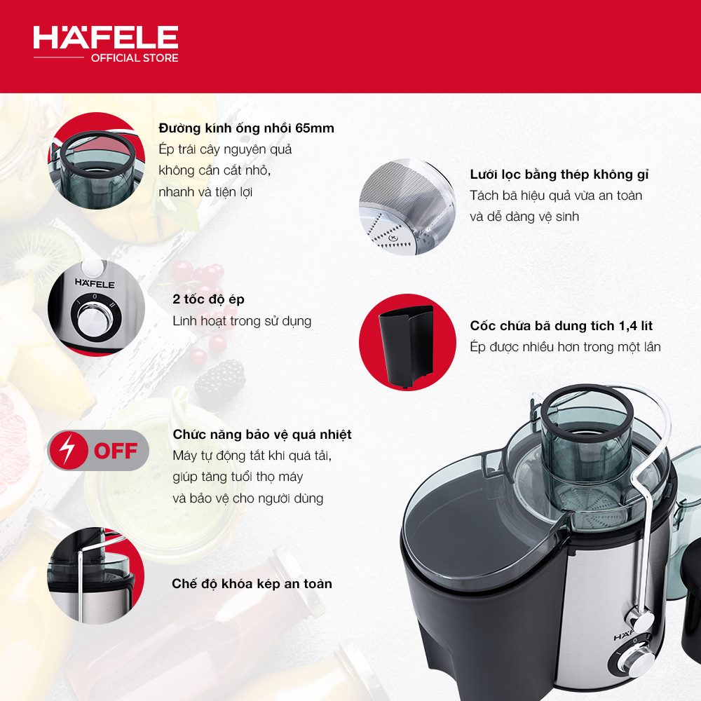 Máy Ép Trái Cây HAFELE GS-353 - 535.43.086 - 400W - Hàng chính hãng