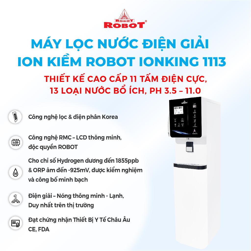 Máy Lọc Nước Điện Giải Ion Kiềm ROBOT IonKing 1113 Chế Độ Nóng Nguội Lạnh - Hàng Chính Hãng