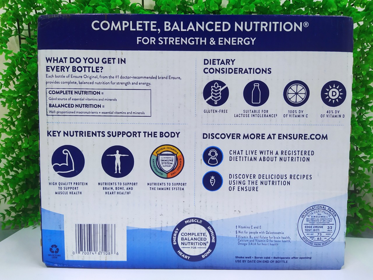 Thùng 30 Chai Sữa nước Ensure Original Nutrition Shake (237ml) - Nhập khẩu Mỹ