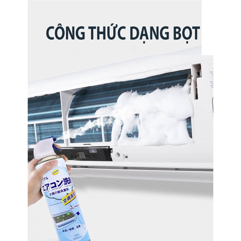 Chai Xịt Vệ Sinh Điều Hòa,Làm Sạch Và Khử Khuẩn Máy Lạnh Tiện Dụng - 510ml