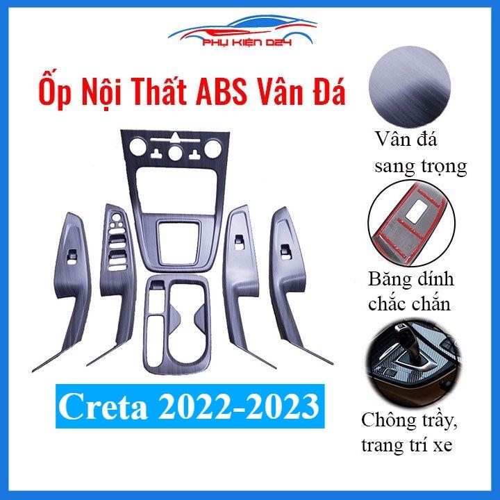 Ốp nội thất cho xe ô tô Creta 2022-2023 vân đá nhựa ABS bảo vệ chống trầy xước và làm đẹp xe