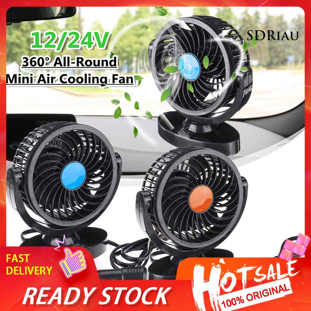 Quạt Làm Mát Gắn Bảng Điều Khiển Xe Hơi 12v 24v 360 Độ