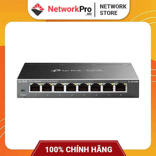 Switch TP-Link TL-SG108E Gigabit Hàng Chính Hãng - 8 cổng RJ45 10/100/1000Mbps, Vỏ Kim Loại