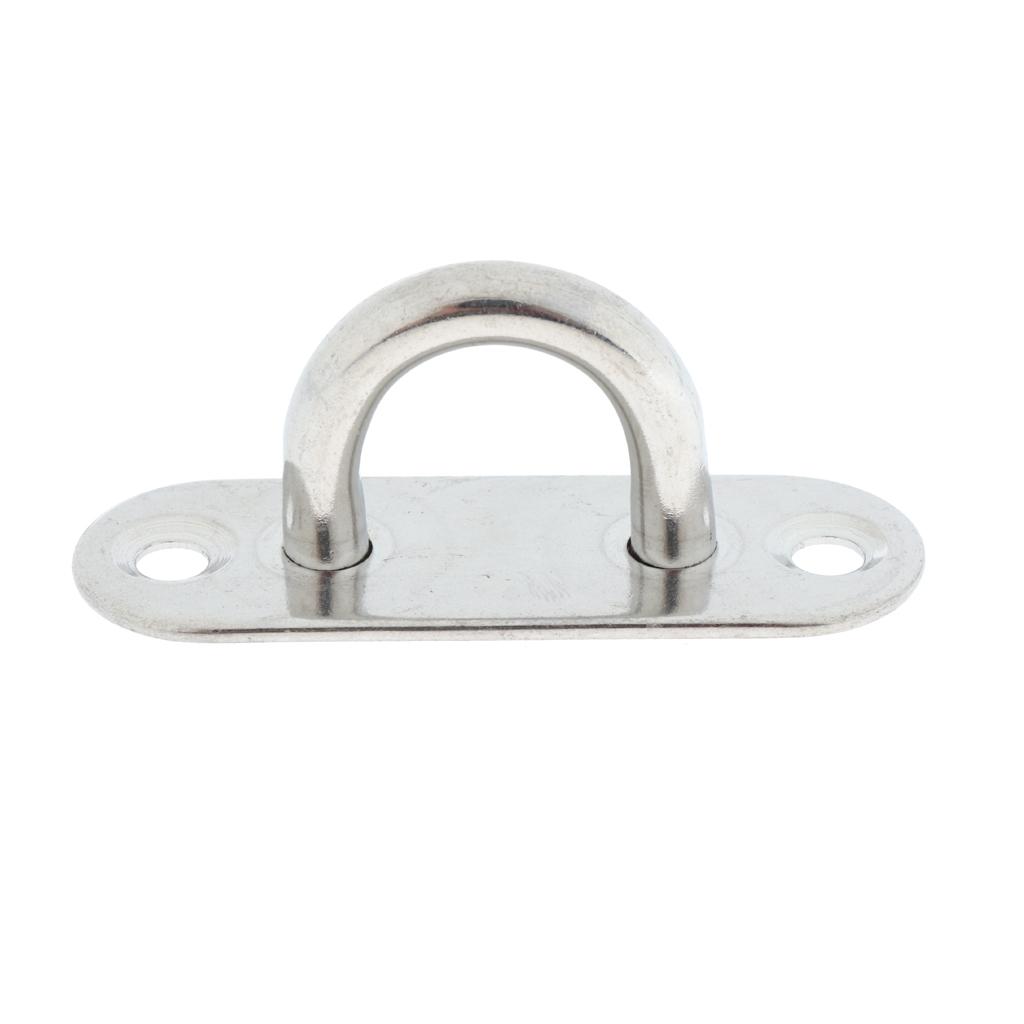 5, 6, 8mm 304 Stainless Steel Oblong Pad Eye Plate, Home Marine Boat Rigging