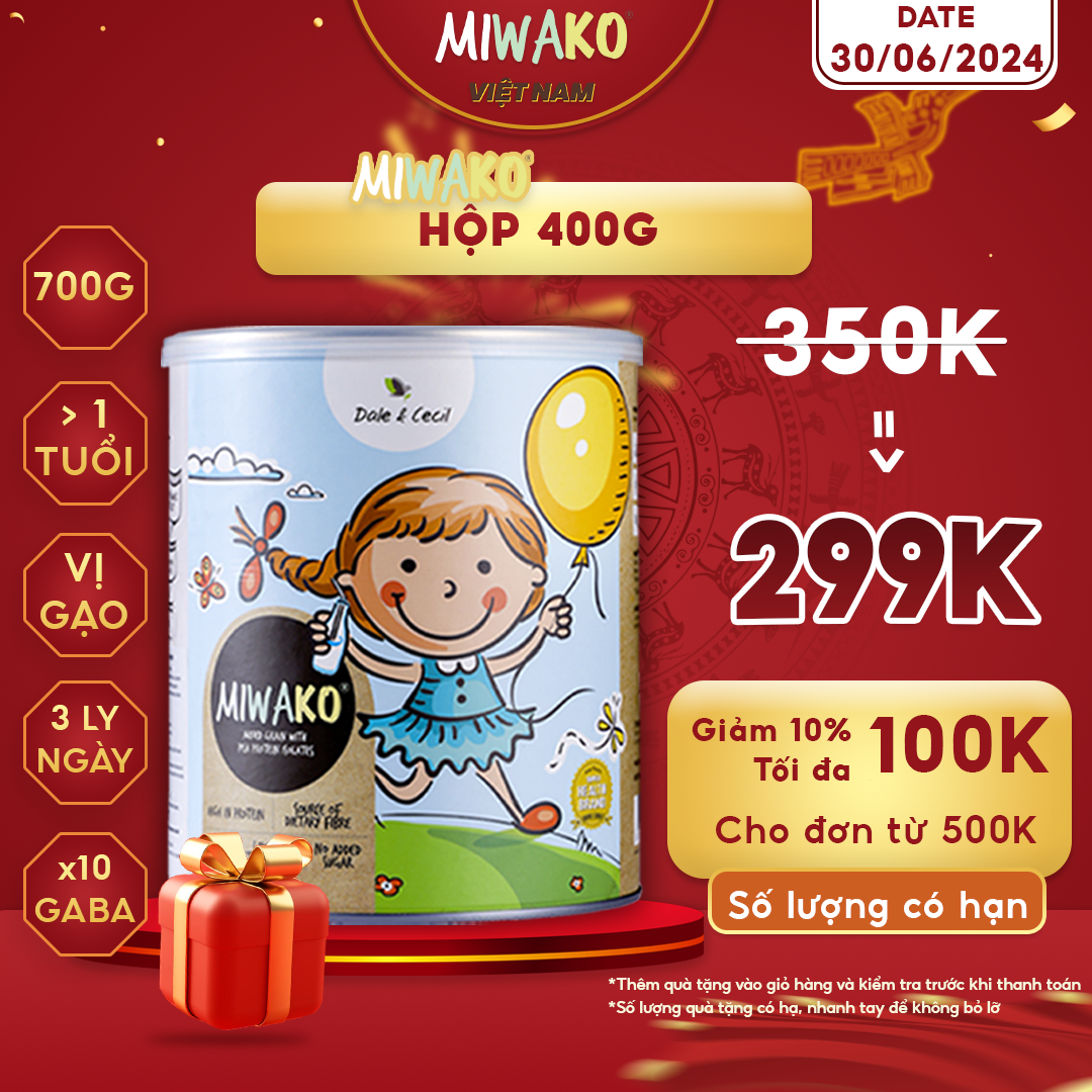 Sữa Công Thức Hạt Hữu Cơ MIWAKO Hộp 700g x 1 Hộp Vị Gạo - Miwako