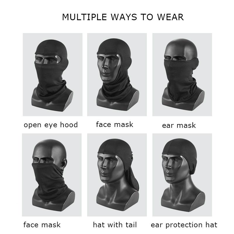 WEST BIKING Balaclava Xe đạp Đi xe đạp Mũ du lịch Che mặt chống bụi Mũ chống nắng Mũ trùm đầu thể thao chống gió Mặt nạ chống nắng Màu sắc: Đen