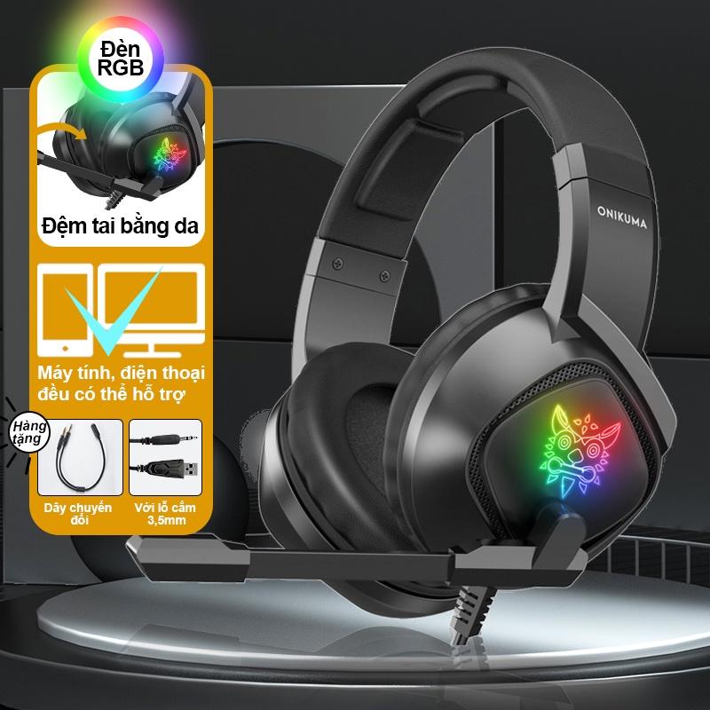 Tai nghe gaming chơi game chụp tai có dây ONIKUMA K2 PRO có mic RGB LED tay nghe Máy tính xách tay Headphone PC Laptop