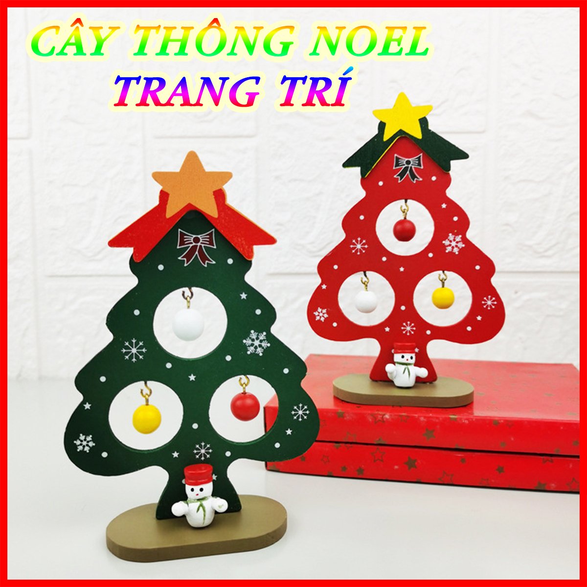 Cây Thông Lắp Ghép Trang Trí Noel, Giáng Sinh Dễ Thương Để Bàn Làm Việc