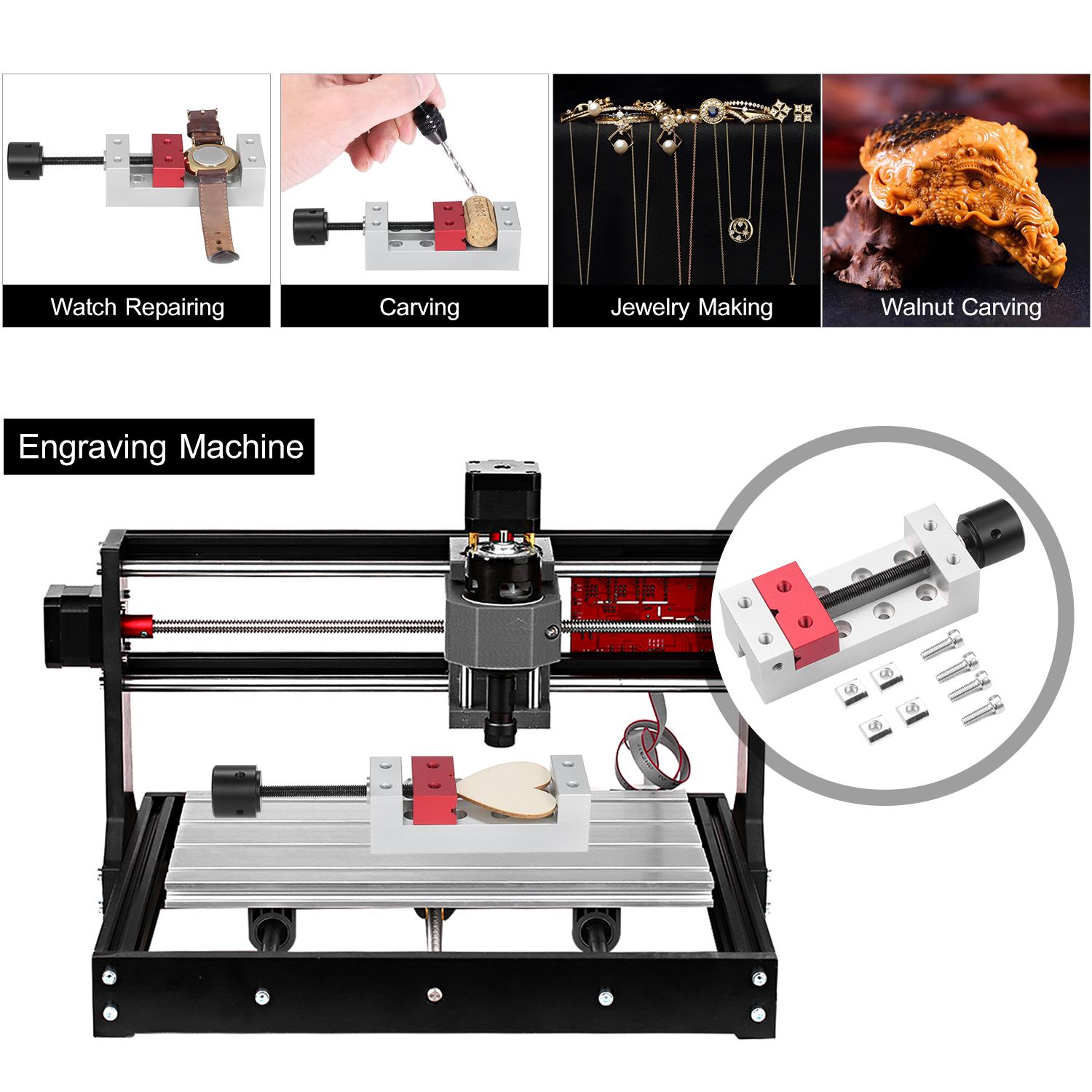 2-Inch Mini Drill Press Vise Flat Clamp C Clamp Bench Vise for Carving Engraving Machine Walnut Jewelry Watch Repairing