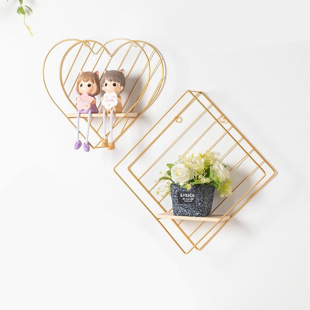 Iron Wall Floating Shelves Wooden for Bathroom Living Room Bedroom Office Decor