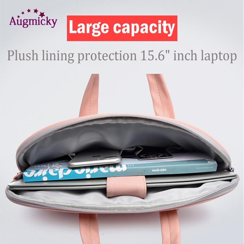 Da PU Nữ Túi Laptop Xách Tay Cặp Dùng Cho Macbook Air 13.3 14 15.6 Inch Nam Túi Xách Tay Đeo Vai Chuột túi