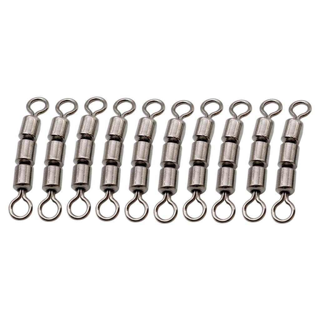 20x Fishing Triple Rolling Swivels Solid Hook Line Connector