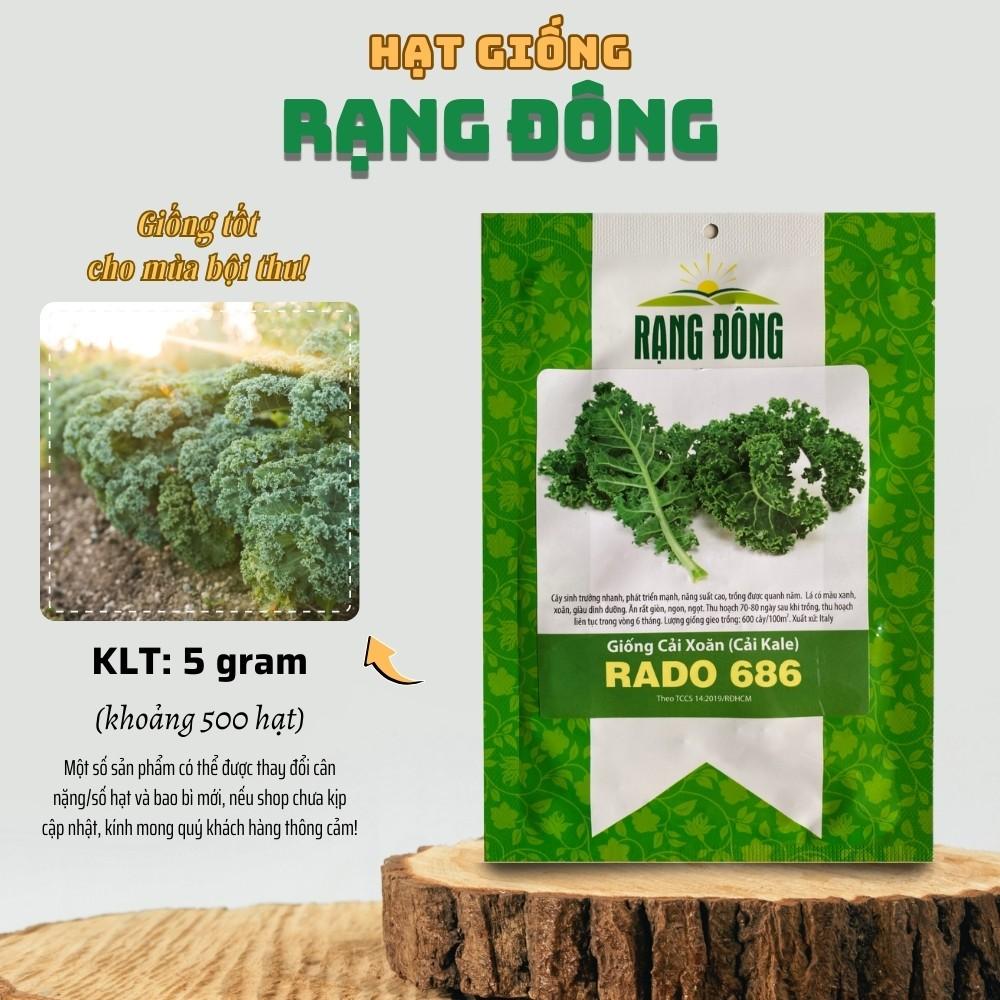 Hạt giống Cải Xoăn Kale Rado 686 (5g~500 hạt) chịu nhiệt, trồng quanh năm - Hạt giống Rạng Đông