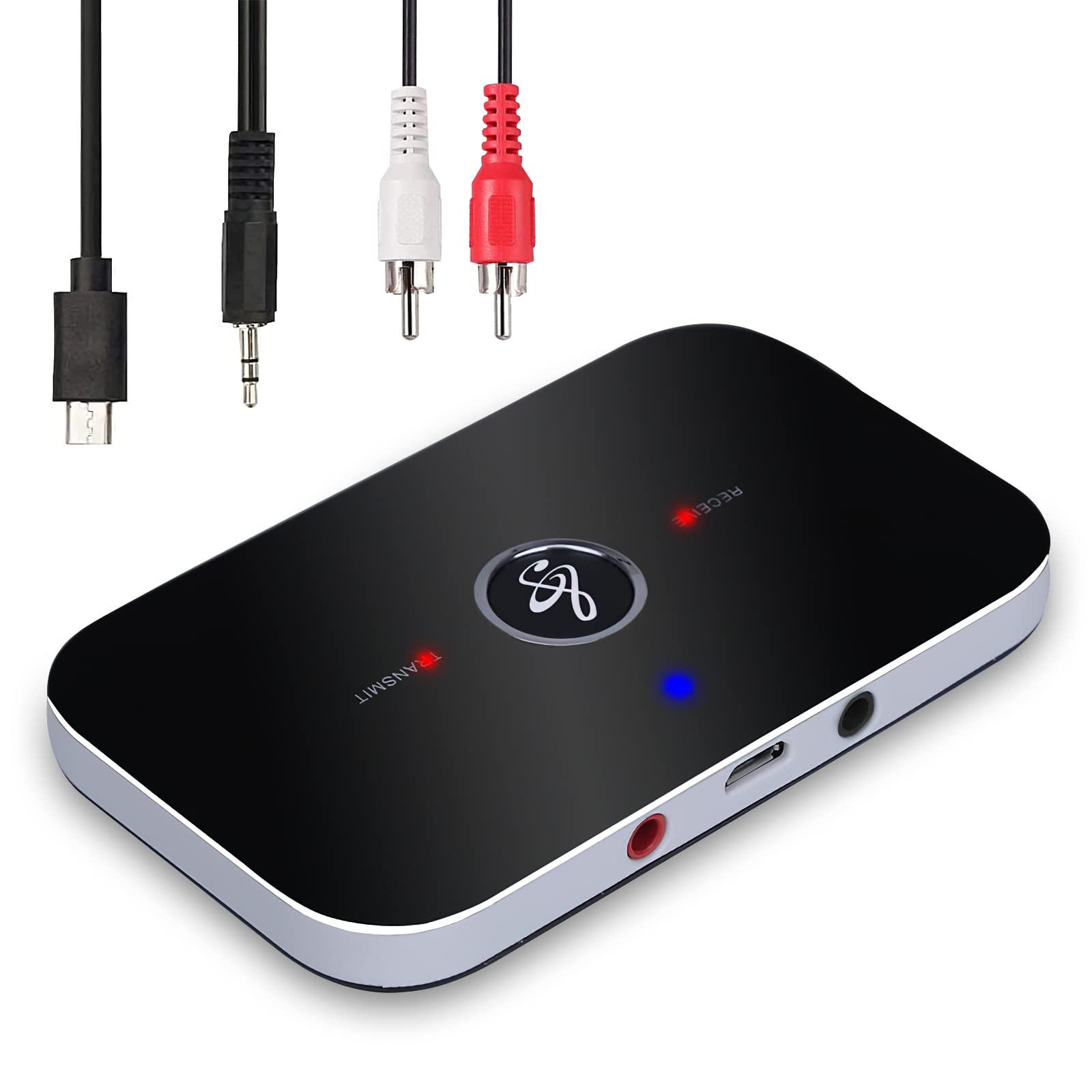 Bộ thu âm Bluetooth, Máy thu âm Bluetooth 5.0 Máy thu âm âm Bluetooth 2-in-1, bộ sạc âm thanh Bluetooth/bộ chuyển đổi RCA với xuất âm thanh 3.5mm