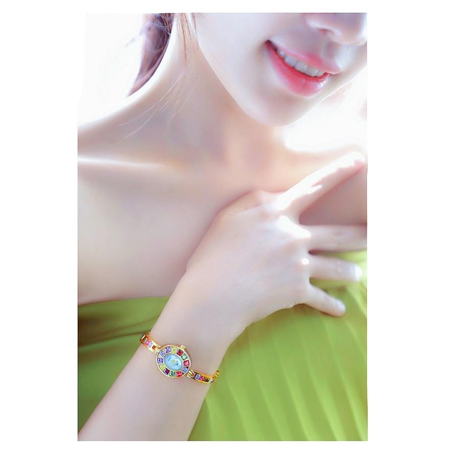 Đồng hồ thời trang nữ Bs Bee Sister đính cườm đa sắc DDA TH211 - Vàng