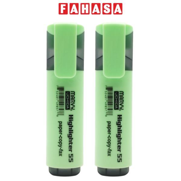 Vỉ 2 Bút Dạ Quang - Marvy HL55 - Pastel Green