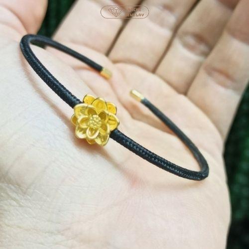 Charm vòng tay, charm sen vàng phụ kiện handmade, vòng tay phong thủy may mắn bình an