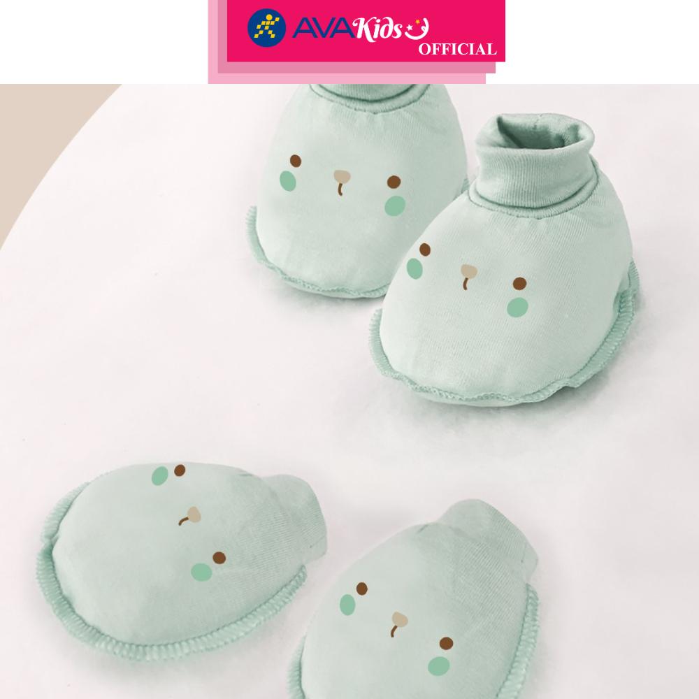 Bộ bao tay, bao chân bo thun in hình thú BabyMommy - Màu ngẫu nhiên (0 - 3 tháng)