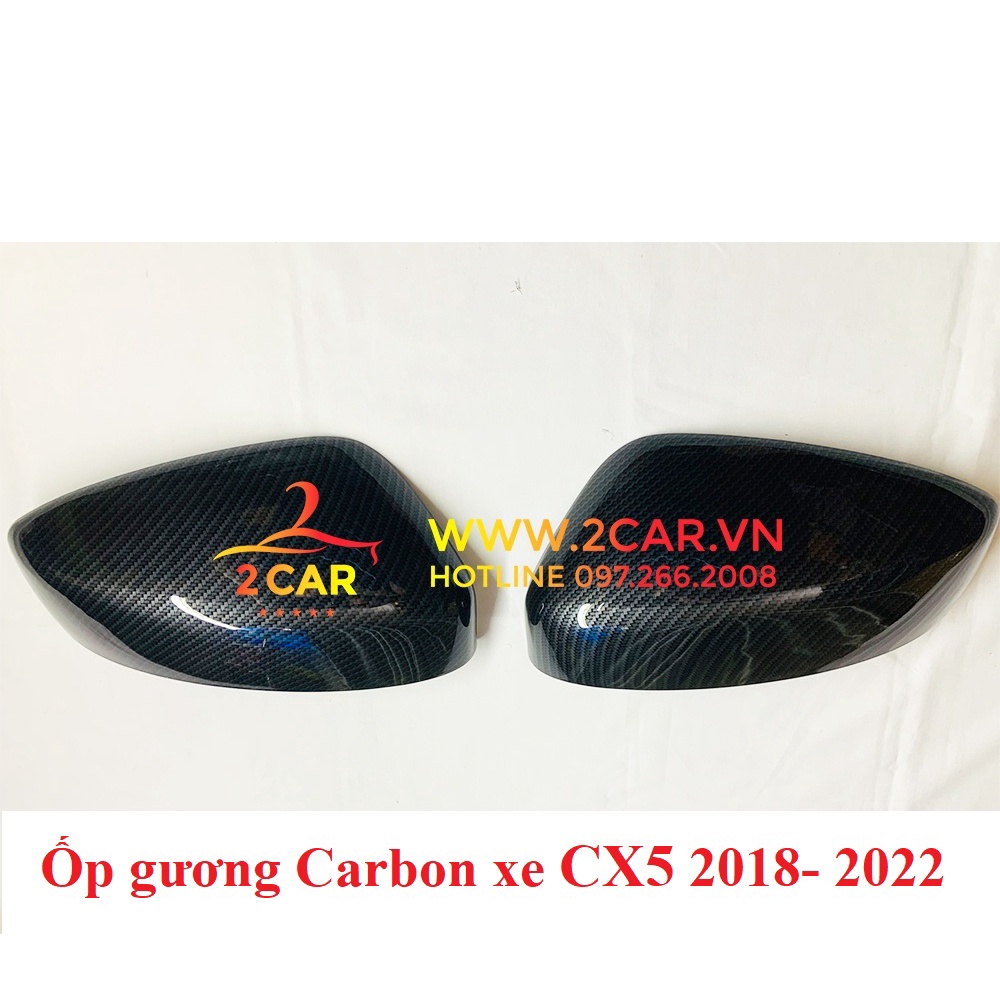 Ốp gương chiếu hậu CARBON Xe mazda CX5, CX-5 2018- 2021, 2022 vân cacbon - Bộ 2 ốp