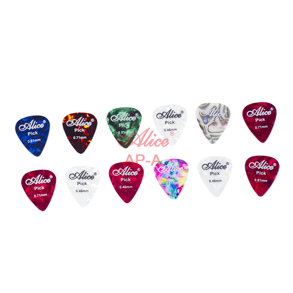 Miếng gảy đàn guitar Alice AP-A Colorful Celluloid Picks - Độ dày 0.81mm - Màu ngẫu nhiên - Hàng chính hãng