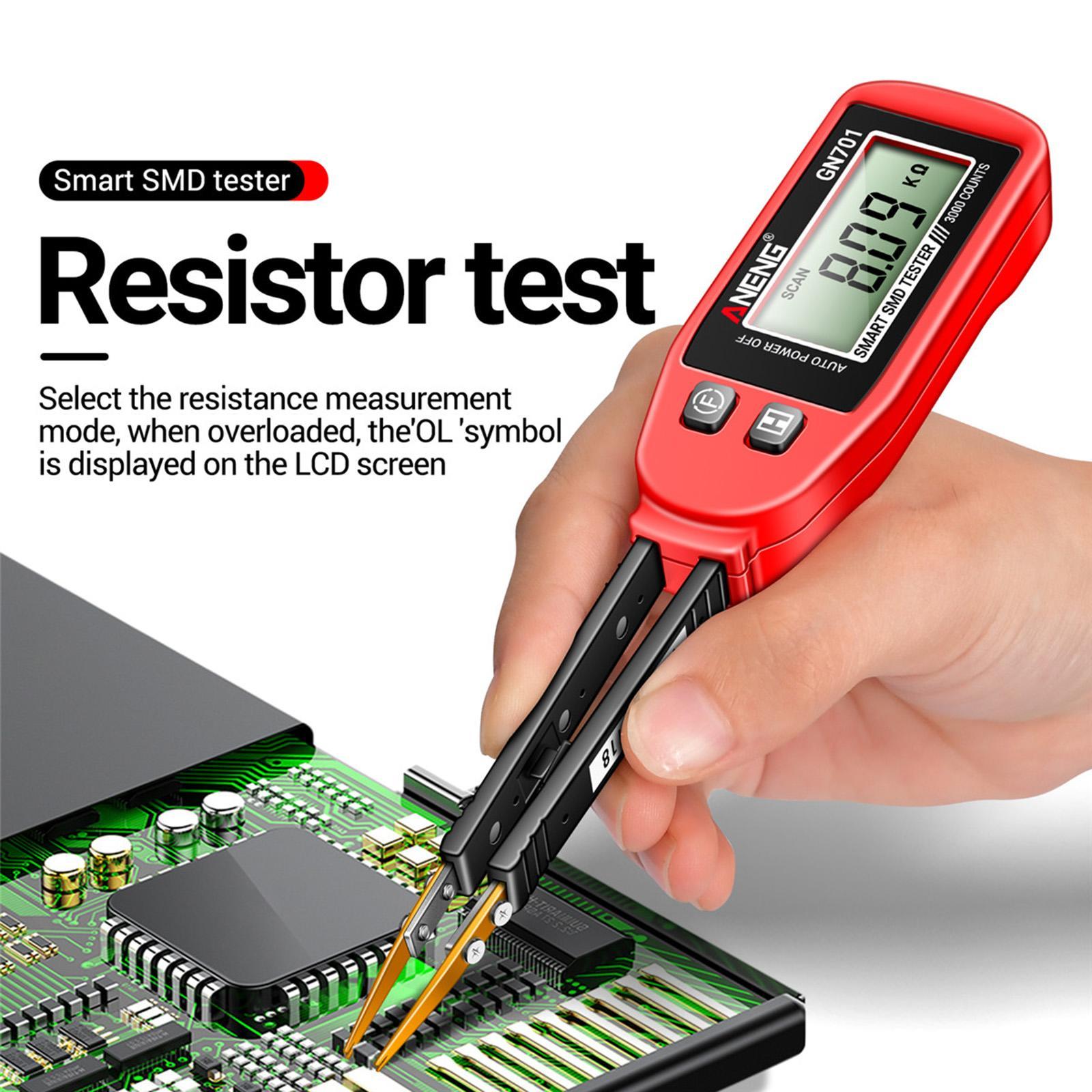 Digital SMD Tester/ Resistance Capacitance Meter/ LCD Screen Handheld Continuity Resistor Tester Multimeter
