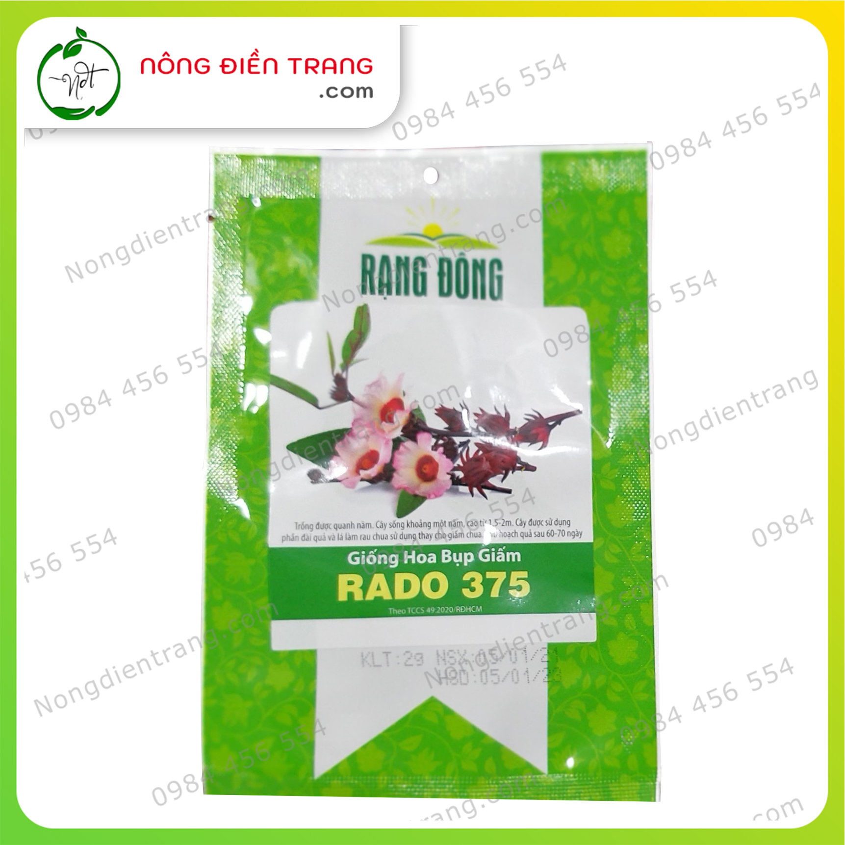 Hạt Giống Cây Hoa Bụp Giấm Rạng Đông - Gói 2g - Dễ Trồng, Trồng được Quanh Năm VTNN Nông Điền Trang