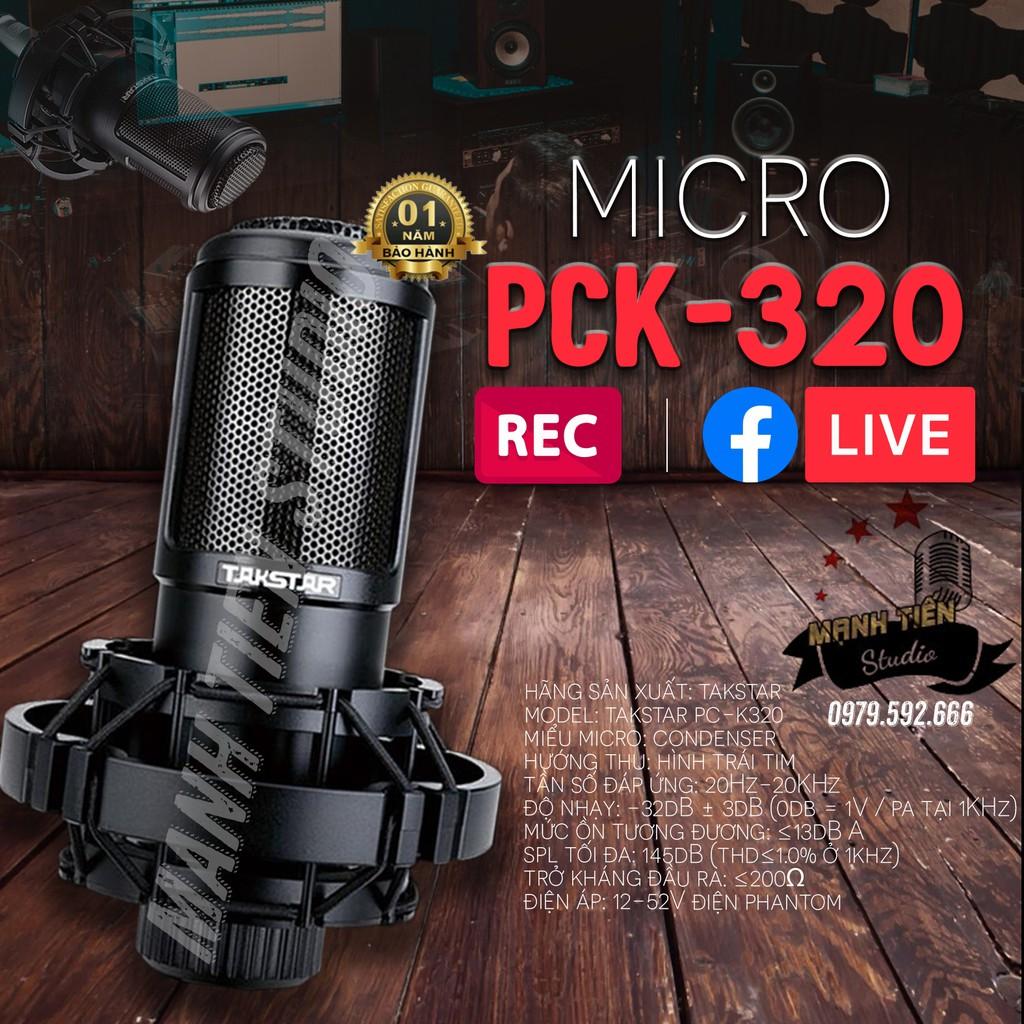 trọn bộ combo micro K320 + sound card S8 + full phụ kiện livestream karaoke thu âm xịn sò bh 12th