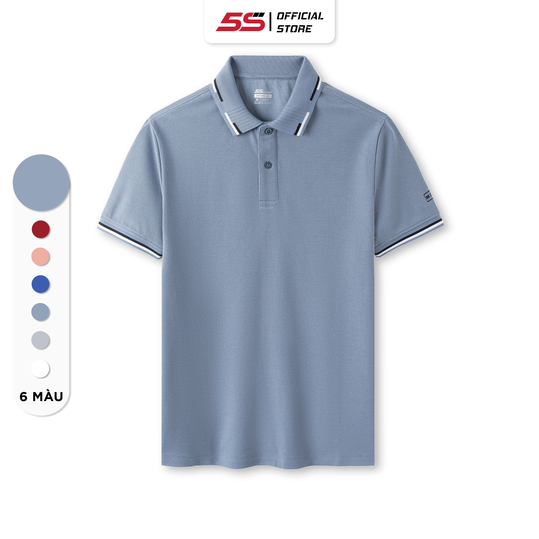 Áo Polo Nam 5S Premium, Chất Liệu Cotton Cao Cấp, Thiết Kế Basic, In Logo Cao Cấp, Trẻ Trung, Lịch Sự (APC23027)