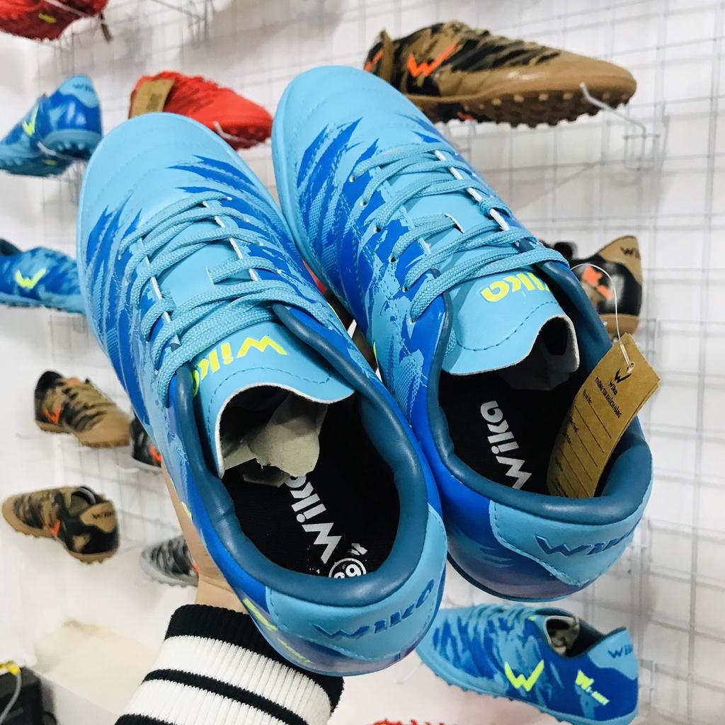 Wkia Army Xanh mẫu giày thể thao đá banh đá bóng _ giày đá sân cỏ nhân tạo