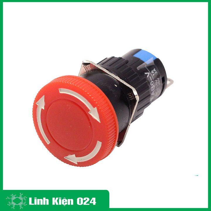 Nút Dừng Khẩn Cấp 16mm LAY16-11ZS 250V 1A 3 Chân 2 Thường Mở 2 Thường Đóng