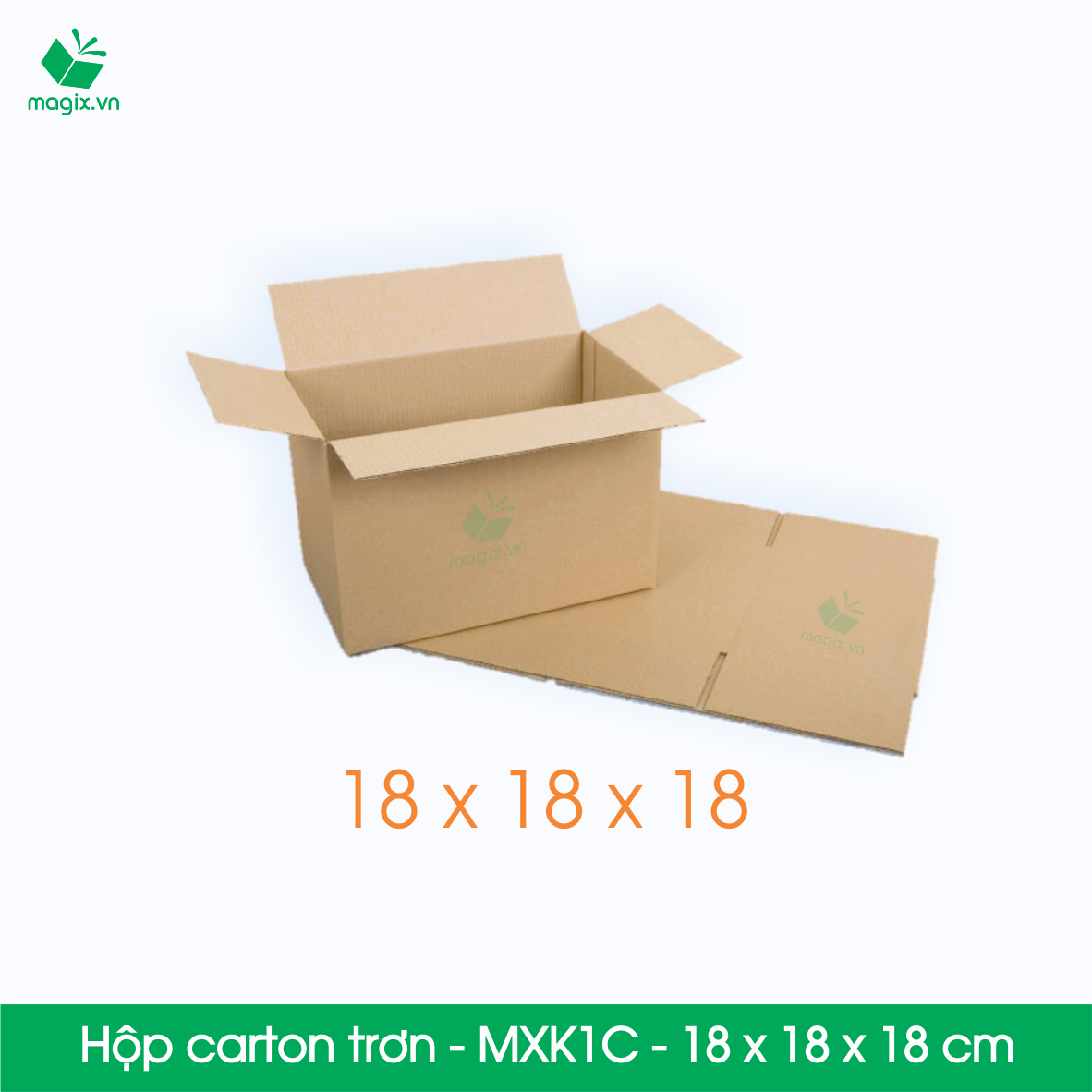 MXK1C - 18x18x18 cm - 100 thùng hộp carton trơn đóng hàng