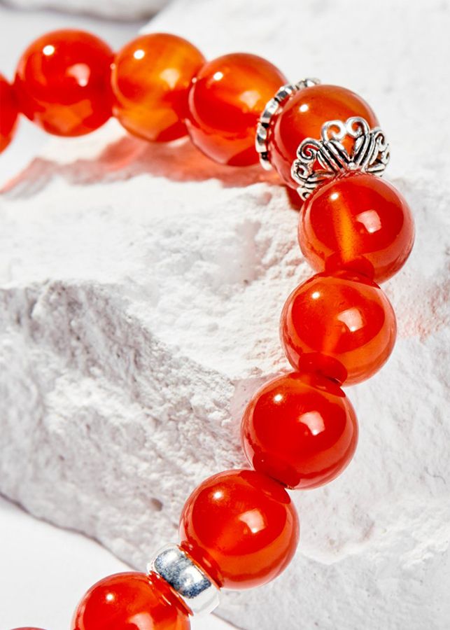 Vòng Tay Phong Thủy Nữ Đá Mã Não Đỏ Phối Charm Cung Hoàng Đạo Ma Kết Mệnh Hỏa, Thổ Ngọc Quý Gemstones