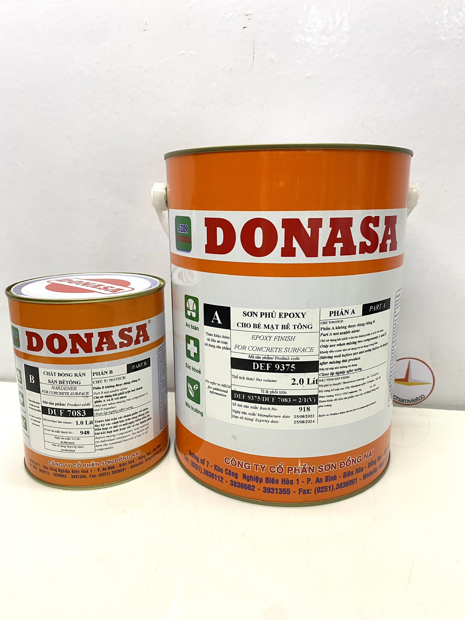 Sơn sàn bê tông Donasa /Floor coating Paint màu Xanh bạc hà DEF 9375 3L