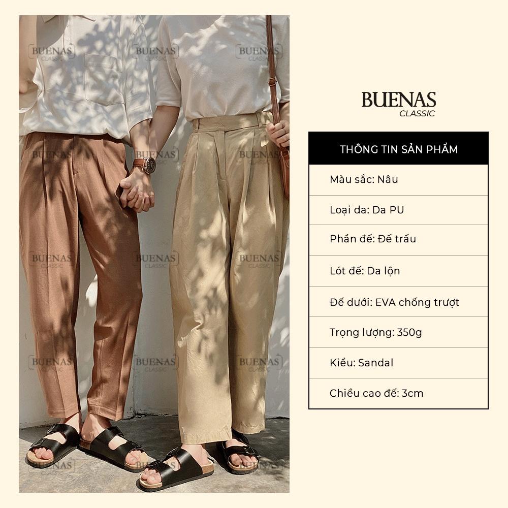 Dép đế trấu nam nữ unisex birken quai ngang Buenas - BU01