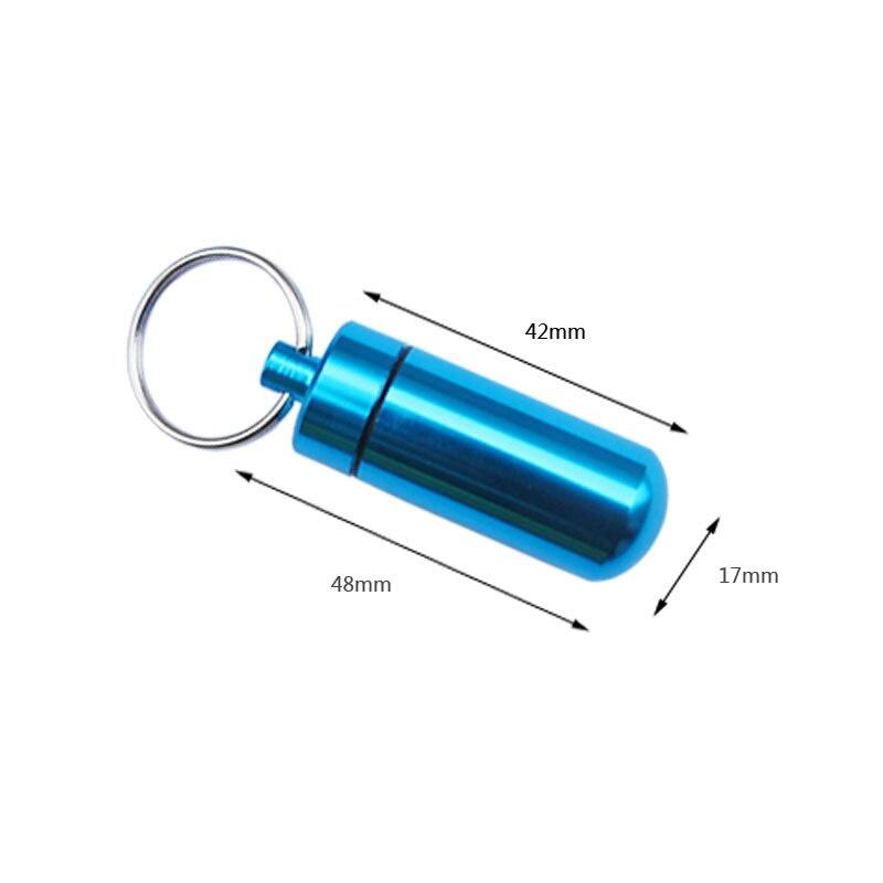 Aluminum Alloy Waterproof Medicine Bottle Vitamin Medicine Storage Box With Key Chain Portable Waterproof Medicine Box