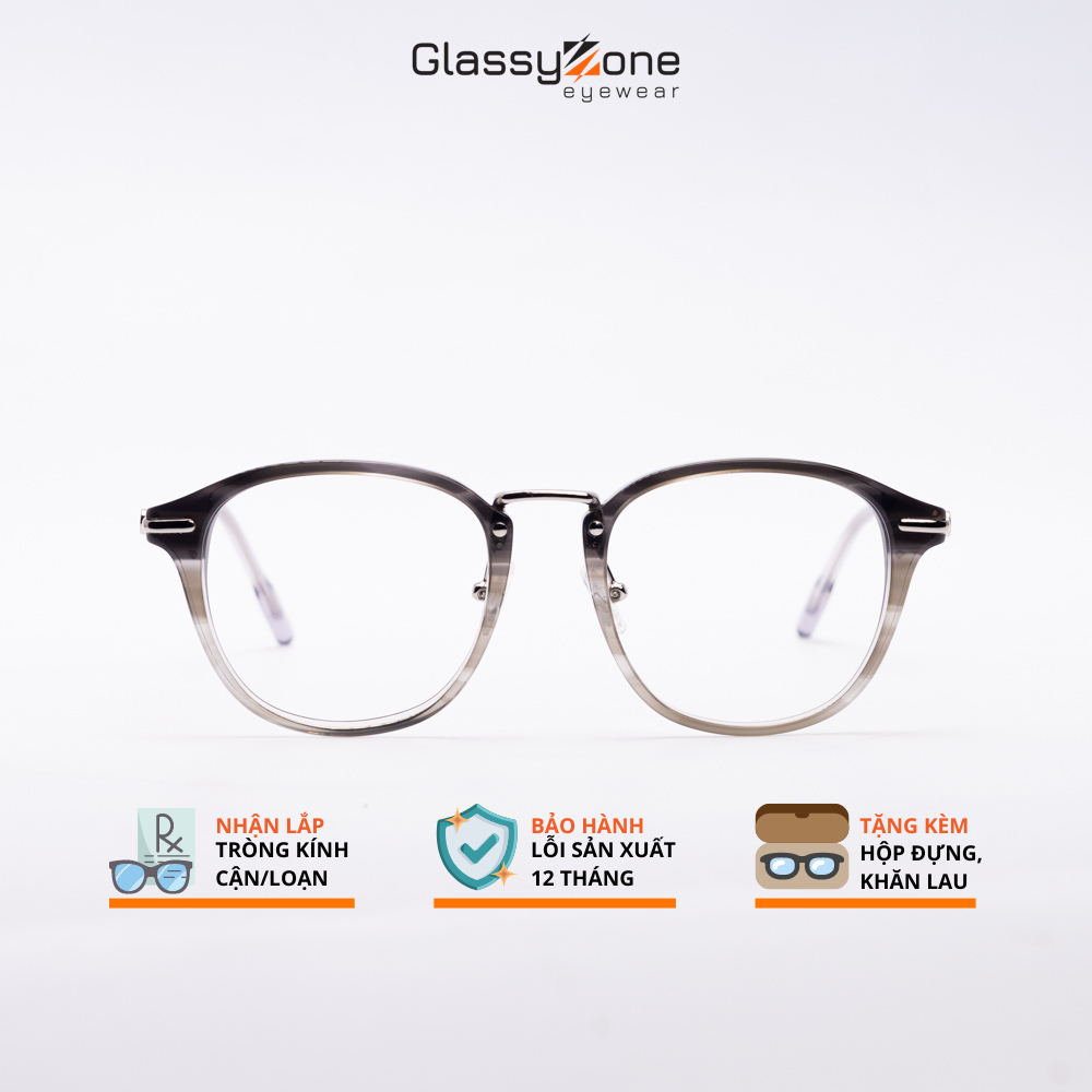 Gọng kính cận, Mắt kính giả cận kim loại Form Oval thời trang Nam Nữ Avery Wilkie - GlassyZone