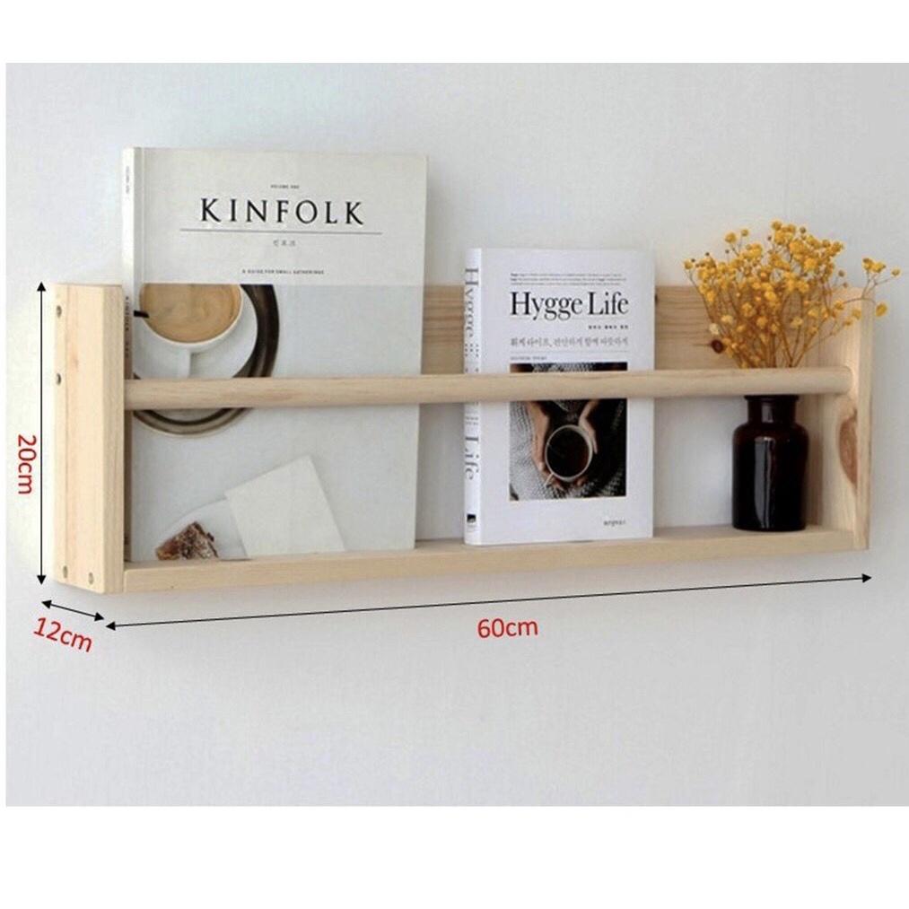 Kệ Đựng Gia Vị - Giá Để Sách Treo Tường - Kệ Gỗ Trang Trí MIUDECOR Nhiều Kích Thước