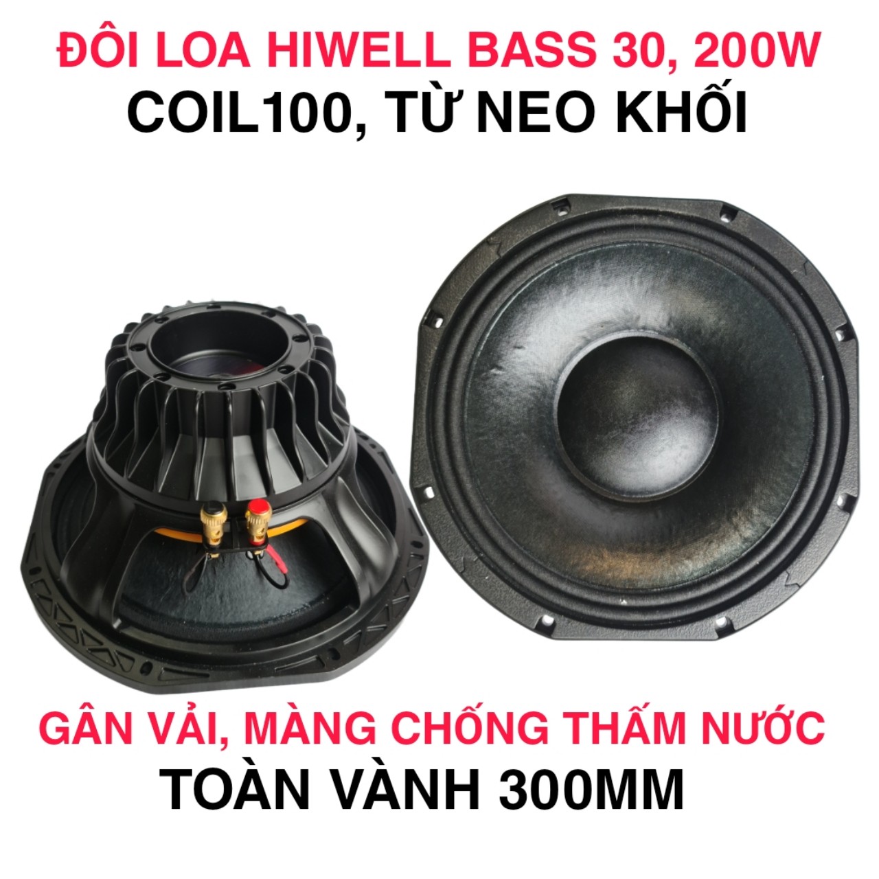 GIÁ 1 ĐÔI - BASS 30 NEO KHỐI HÀNG CHÍNH HÃNG HIWELL - COIL 100 - 2 TẦNG DÂY NHÔM DẸT - LOA SÂN KHẤU