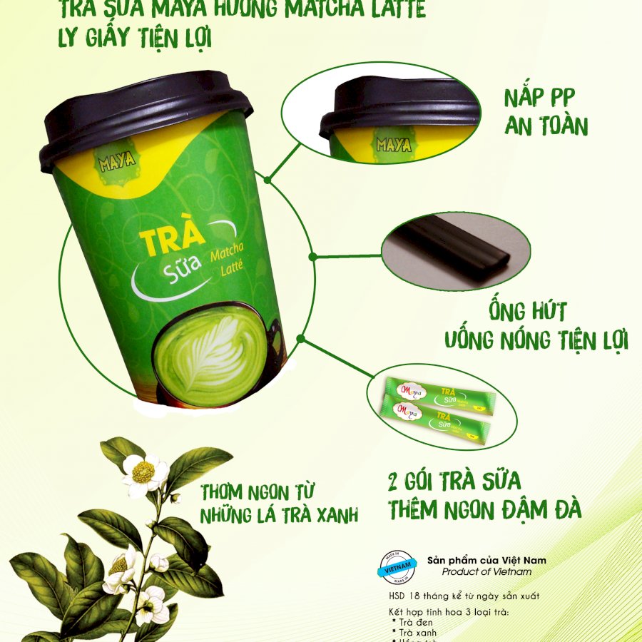 Trà sữa Maya hương Matcha Latté (Ly giấy)