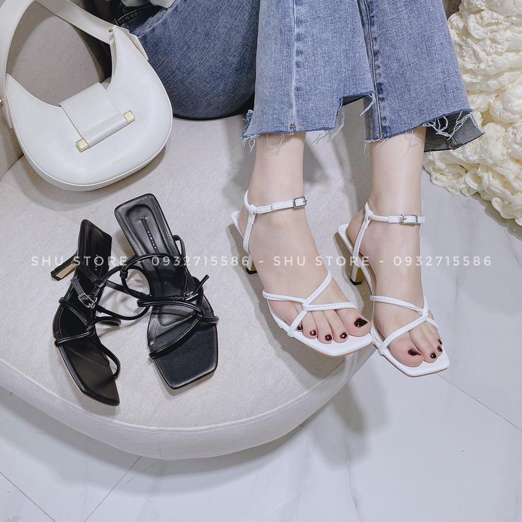 SANDAL GÓT NHỌN QUAI MẢNH MŨI VUÔNG THỜI TRANG XINH XẮN SHU STORE