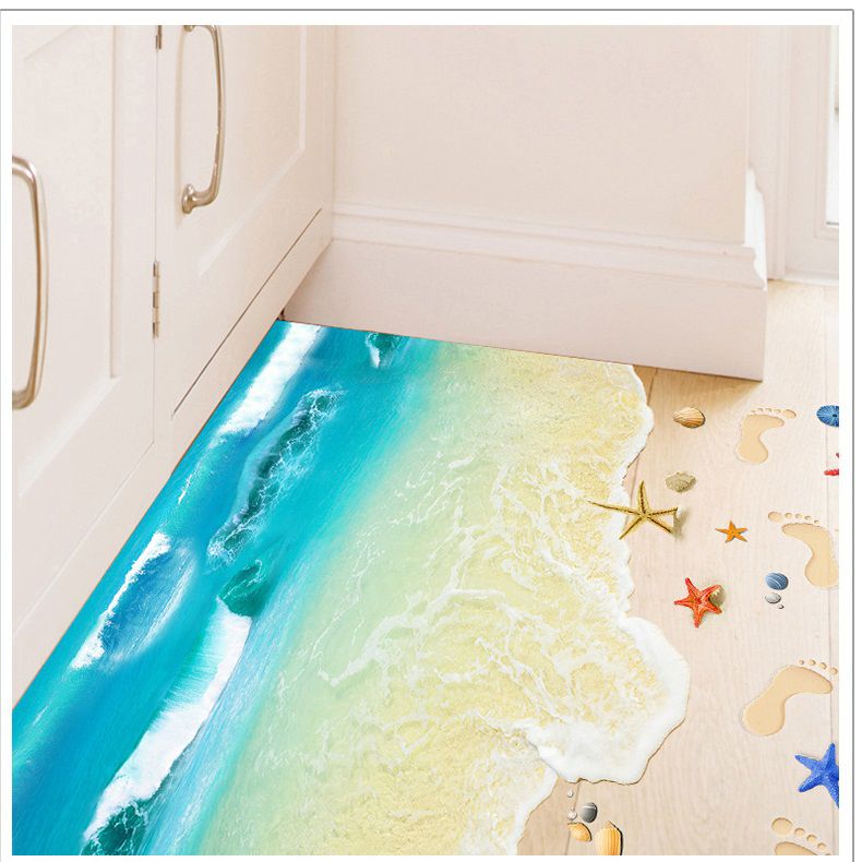 Combo 2 bộ decal dán tường Bãi cát biển AmyShop