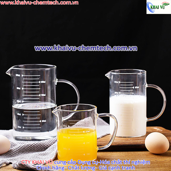 Cốc Thủy Tinh Có Vạch Chia Định Lượng 350ml, 500ml, 1000ml