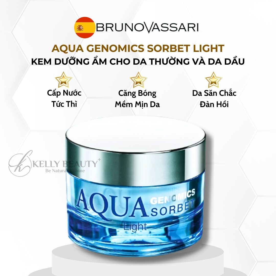 Kem Dưỡng Ẩm Cho Da Dầu Aqua Genomics Sorbet Light - Bruno Vassari | Kelly Beauty