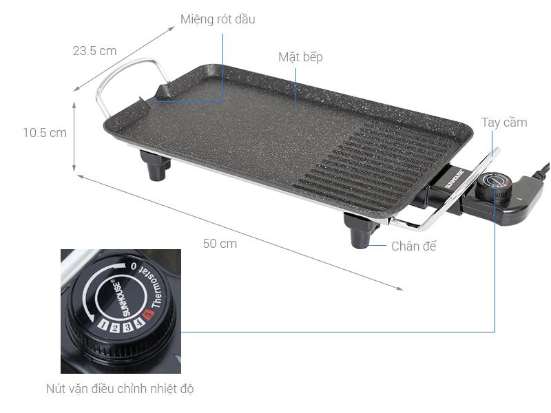 Bếp nướng điện không khói SUN/HOUSE SHD4607 BẢO HÀNH 12 THÁNG LỖI 1 ĐỔI 1, Bếp nướng điện 1500w