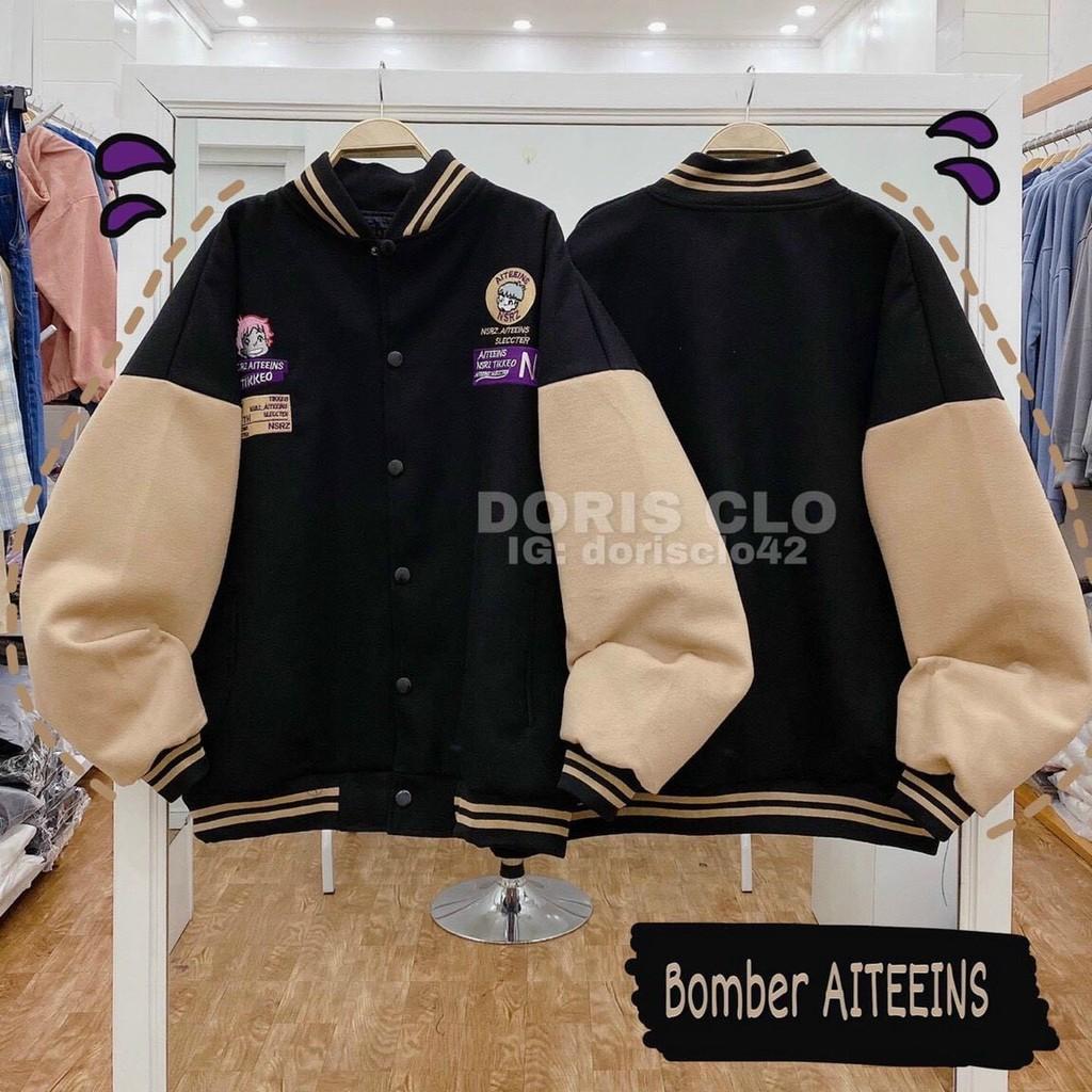 Áo khoác bomber Chống Nắng Cho Nam Nữ Và Cặp Đôi Chất Nỉ Unisex thêu chữ logo Form rộng Ulzzang