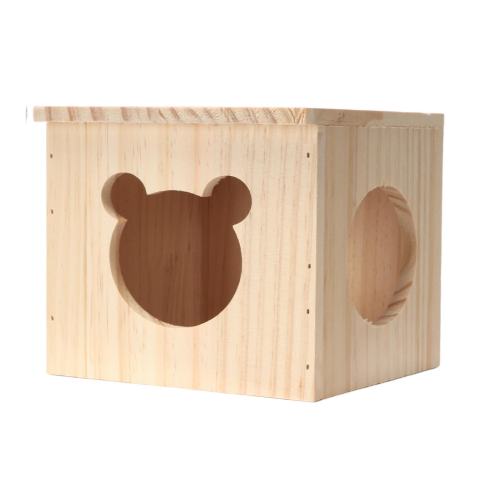 Hamster Wood House Hut Cage Accessories for Syrian Hamsters Lemmings Gerbils