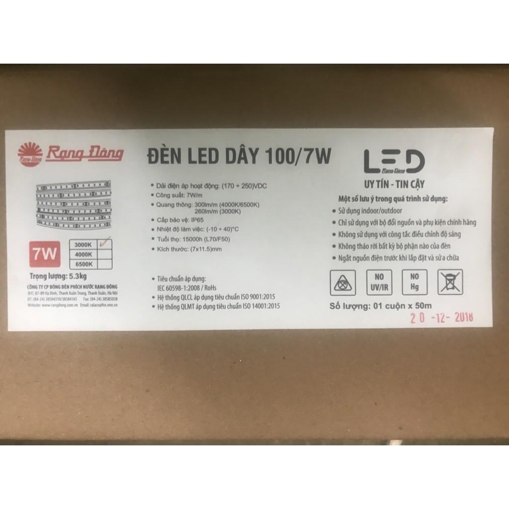 Đèn LED dây 100/7W Rạng Đông, 1 cuộn 50 mét