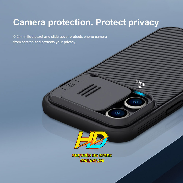 Ốp Lưng Bảo Vệ Camera Dành Cho iPhone 14 Pro Max / 14 Pro / 14 Plus/ 14 Chính Hãng Nillkin CamShield Có Nắp Trượt Camera, Chống Sốc, Chống Trượt, Chống Vân Tay, Tản Nhiệt - Hàng Chính Hãng