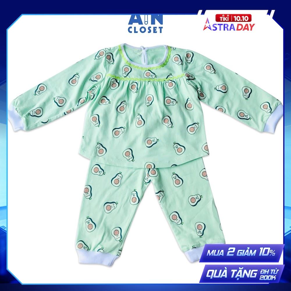 Bộ quần áo dài bé gái họa tiết Bơ xanh thun cotton - AICDBGYWRLPD - AIN Closet